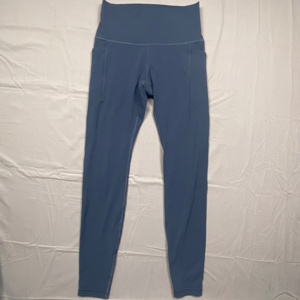 Colorfulkoala‎ Womens Medium Blue High Waisted Leggings Pockets Yoga Athletic